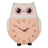 Maxbell Maxbell Cartoon Animal Wooden Wall Clock for Kids Room Playroom Decoration Owl