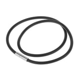 Maxbell 3x3mm Rubber Cord Necklace Choker Chains W/Stainless Steel Closure 12" 14" 16"