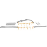 Maxbell 2xDetachable Shoe Strap Crystal Chain for Holding Loose Shoe High Heels Silver