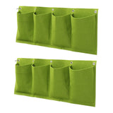 Maxbell 2 Pieces Hanging Planter Bags Horizontal Gardening Planter Pockets for Porch Green