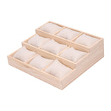 Maxbell Watch Tray Display Box Wood Necklace Display Tray for Bracelets Gifts Drawer Beige