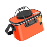 Maxbell Foldable Fishing Bucket with Handles Folding Portable Fish Protection Bucket orange