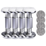 Maxbell 4 Pieces Threaded Bed Frame Silver Headboard Stopper for Sofas Cabinets Beds 75mm to 93mm Adjust