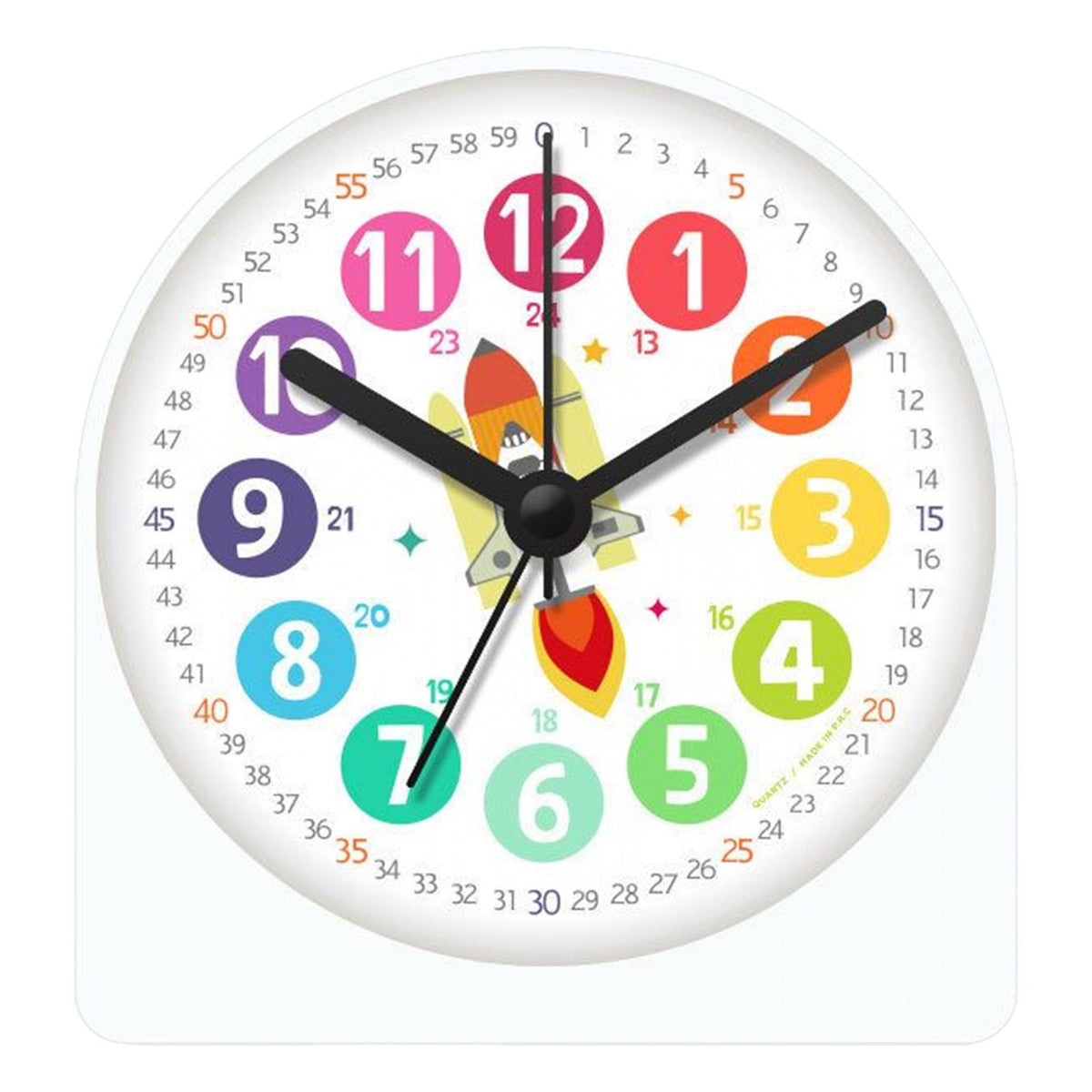 Maxbell Maxbell Analog Alarm Clock for Kids Night Light Mute Clock School Home Child Rocket