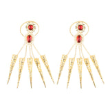 Maxbell 2x Girl Belly Dance Gold Bracelet 5 Finger Nails Thai Costume Hand Jewerlly