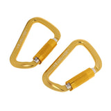 Maxbell 1 Pair 30KN D-Ring Twist Auto Locking Rock Climbing Carabiner Rescue Gold - Aladdin Shoppers