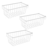 Maxbell 3Pcs Freezer Storage Basket with Foldable Handles Storage Rack for Farmhouse White
