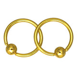 Maxbell Maxbell 1 Pairs Stainless Steel Nose Tragus Lip Captive Bead Hoop Ring Golden