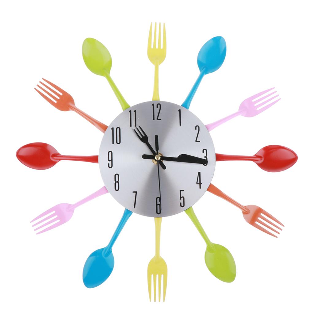 Maxbell Maxbell 3D Removable Wall Clock Spoon Fork Wall Wall Sticker Room Home Decoration
