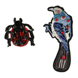 Maxbell 2 Pieces Bird Ladybird Rhinestones Beaded Patches Embroidery Fabric Applique DIY - Aladdin Shoppers