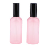 Maxbell Maxbell 2pcs Empty Glass Pump Spray Bottle for Perfum Toner Amber Atomizer Pink 100ml