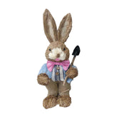 Maxbell DIY Unfinished Easter Bunny Straw Material Package Ornament for Balcony Yard Style D