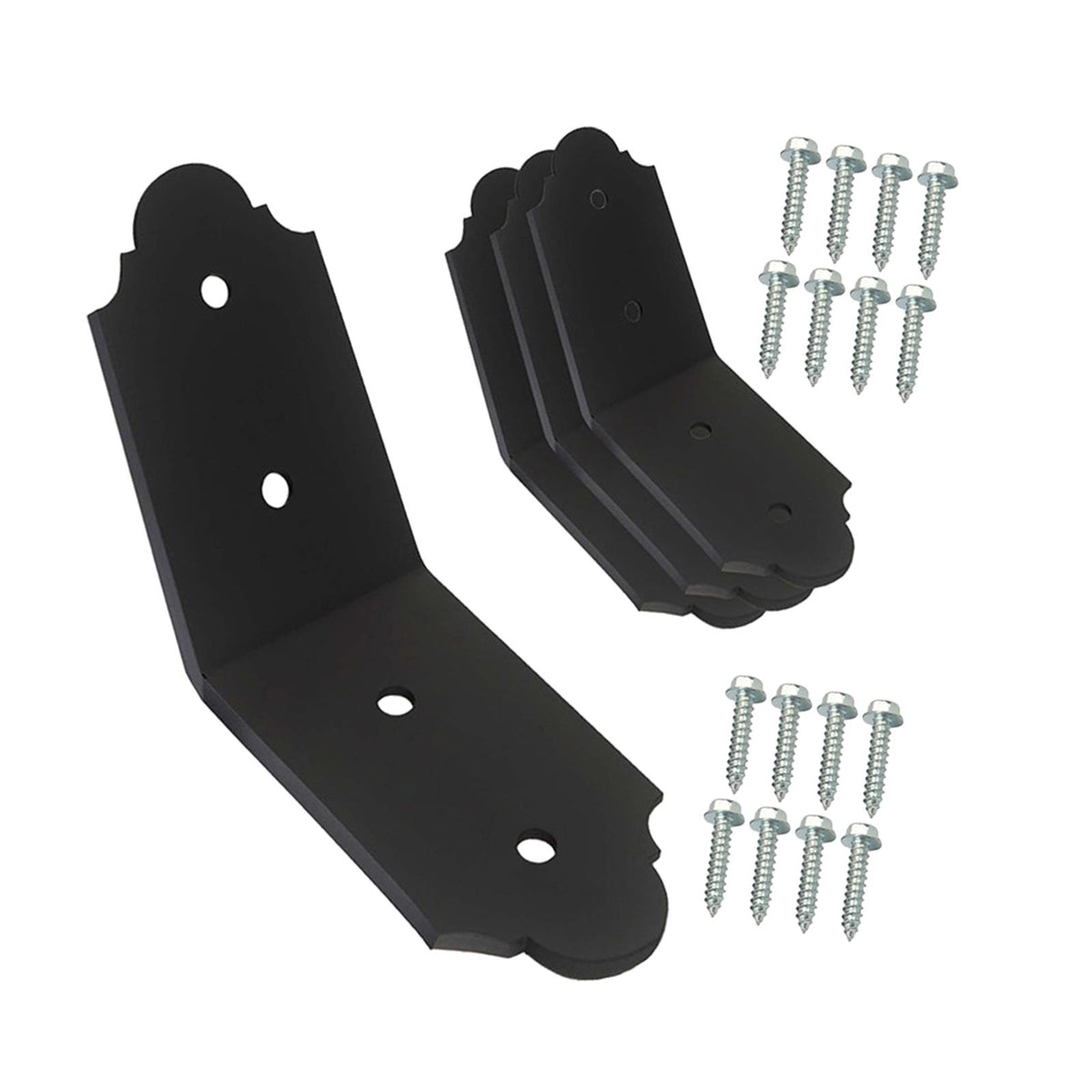 Maxbell 4x Heavy Duty Slotted Corner Brace Black for Butt Join Post and Beam Pergola