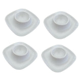 4Pcs Egg Holders Portable Decorative Egg Trays for Countertop Pantry Kitchen Square White