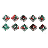 Maxbell 20pcs 10 Sided D10 Polyhedral Dice Double Color for DND RPG   Orange Red