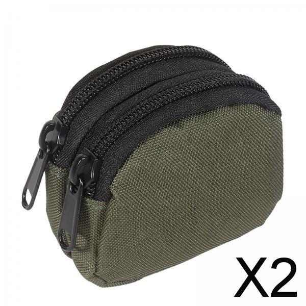 Maxbell 2xCoin Purse with Belt Loop Double Layer Waterproof Multifunctional Coin Pouch Green