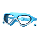 Maxbell Kids Swim Goggles Anti Fog Wide View Eyewear for Indoor Water Sports Outdoor White Blue