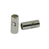 Maxbell 20Sets Jet Leather Glue In 7 mm Tube Barrel Magnetic Slide Clasp White&Black