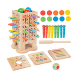 Wood Sticks Balance Toy 5 in 1 Tracking Exercises Ball Drop Toy Leisure Toys