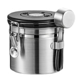 Maxbell Coffee Canister Utensils Airtight Storage Tank for Nuts Loose Leaf Tea Salts 1.2L Silver