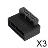 Maxbell 3xUSB 3.0 19 20 Pin Male to Female Extension for Desktop Computer Notebook A