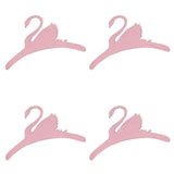 Maxbell 4x Sweet Swan Wooden Coat Clothes Hanger Baby Kids Room Nursery Decor Pink