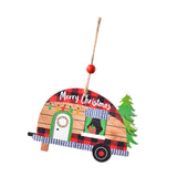 Maxbell Christmas Vehicle Wood Ornament Wood Xmas Decoration for Garden Room Balcony House Car