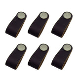 Maxbell 6x Handmade Leather Suitcase Handle Drawer Cabinet Leather Handle Pulls Knob