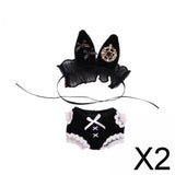 Maxbell 2x2 Pieces Dolls Bunny Girl Bodysuit with Headband for 10-15cm Dolls Boy Dolls