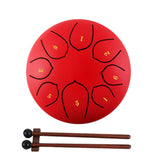 Maxbell Steel Drum Percussion Instrument 6 inch 8notes for Family Adults Yoga Red