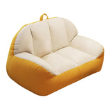 Maxbell Leisure Lazy Sofa Soft Floor Loveseat for Apartment Living Room Playing Room white yellow