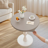 Maxbell Table Cloth Stretchable Oil Anti Table Cover for Picnic Patio Wedding Gray Diameter 90 cm
