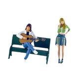 Maxbell 1/64 Resin Small Figures Doll for Micro Landscape Building Kits DIY Projects Green White