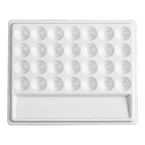 Maxbell 28 Wells Art Supplies White Paint Palette for Painting Artists Professionals Without Lid