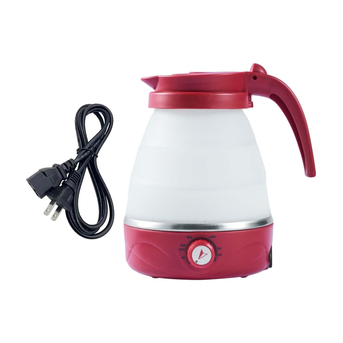 Maxbell Travel Folding Electric Kettle Adjustable Tea Pot for Brewing Coffee Camping Red