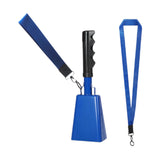 Maxbell Metal Cowbell with Handle Service Cheering Bell for Christmas Party Birthday blue