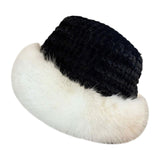 Maxbell Bucket Hat Trendy Soft Warm Hat for Climbing Trekking Valentines Gift Black White