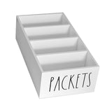 Maxbell Seasoning Packet Organizer Spice Packet Storage Box for Restaurant Farmhouse White