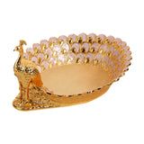Maxbell Fruit Serving Bowl Peacock Shape Sturdy Fruit Holder for Kitchen Office Home gold