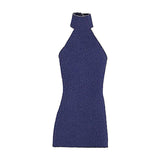 Maxbell 1:12 Women Dress Mini Doll Elastic Dress for 6inch Action Figure Accessories Navy