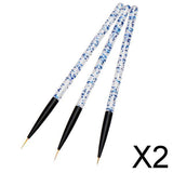 Maxbell 2x3x Nail Art Liner Brush UV Gel Painting Brush Pen for Elongated Lines Blue