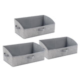 Maxbell 3 Pieces Foldable Clothing Storage Bins with Handles for Clothes Closet Toys Gray