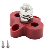 Maxbell 2xBoat DC48V Heavy Duty Single Terminal Stud M8 Power Distribution Block Red