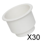 Maxbell 30xWhite No Holes Recessed Cup Drink Holder for Marine Boat Car RV