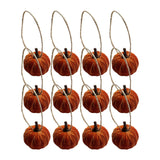 Maxbell 12x Artificial Velvet Pumpkins Decorative Home Mini Holiday Fall Decorations With Lanyard