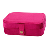 Maxbell Jewelry Box with Mirror Simple Jewelry Travel Case for Rings Earring Pendant Red