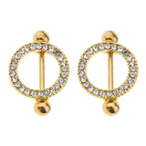 Maxbell 1 Pair Flower Circle Nipple Ring Shield Bohemian NippleRings Rhinestone - Aladdin Shoppers