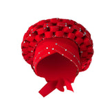 Maxbell 4xAfrican Turban Women Sequin Headwear Head Scarf Hair Cover Girls Headwrap Red