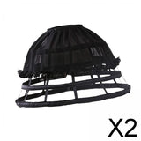 Maxbell 2xCage Hoop Skirt Petticoat Lolita Crinoline Underskirt for Wedding Prom Dress Black