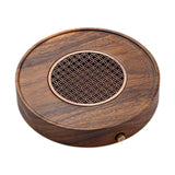 Maxbell Wood Tea Tray Kungfu Tea Table Teacup Plate for Tea Room Home Tea Lover Gift Round